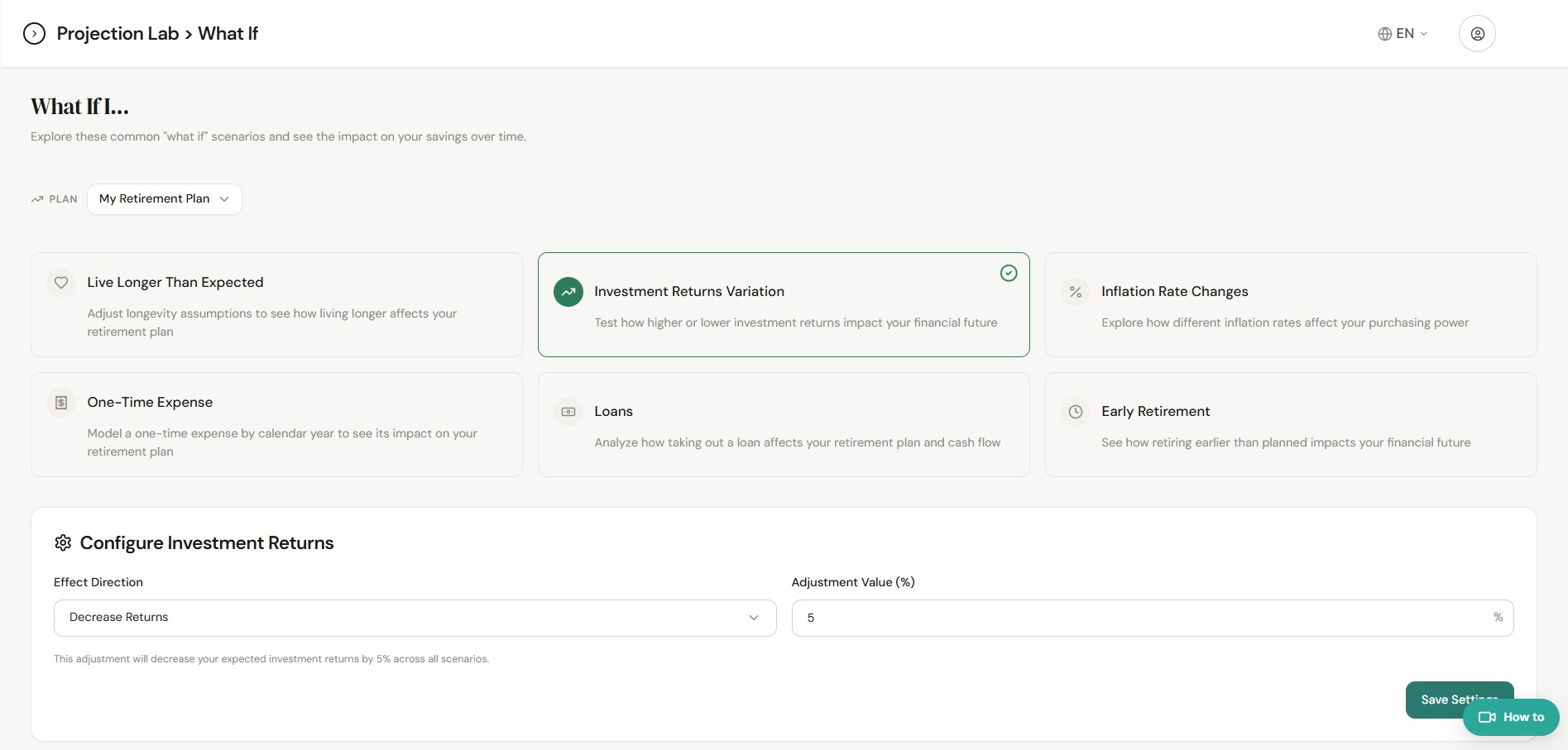Configure assumptions